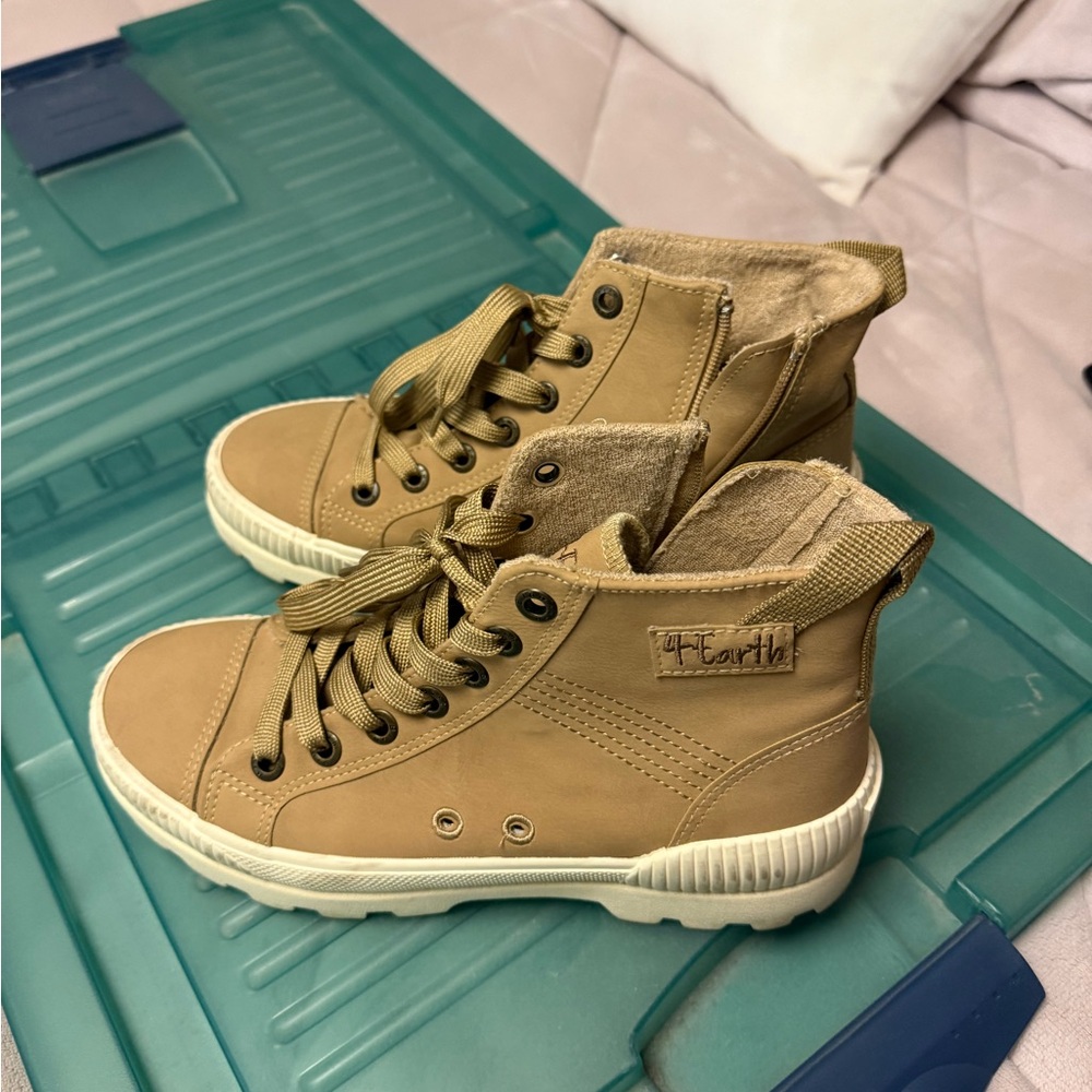 Tan High-Top Sneakers